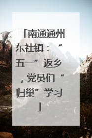南通通州东社镇：“五一”返乡，党员们“归巢”学习