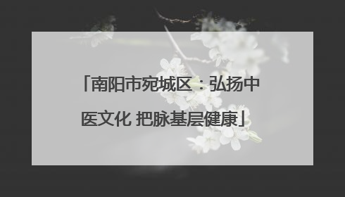 南阳市宛城区：弘扬中医文化 把脉基层健康
