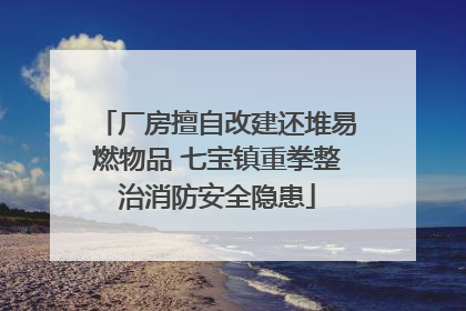 厂房擅自改建还堆易燃物品 七宝镇重拳整治消防安全隐患