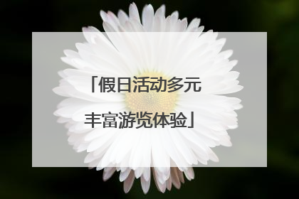 假日活动多元 丰富游览体验