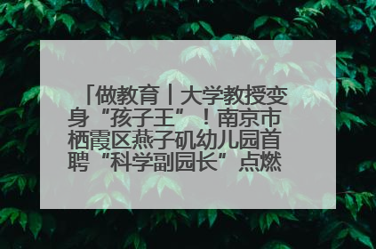 做教育︱大学教授变身“孩子王”！南京市栖霞区燕子矶幼儿园首聘“科学副园长”点燃萌娃科学梦