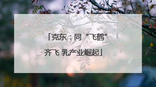 克东：同“飞鹤”齐飞 乳产业崛起