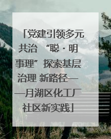 党建引领多元共治 “聪・明事理”探索基层治理 新路径——月湖区化工厂社区新实践