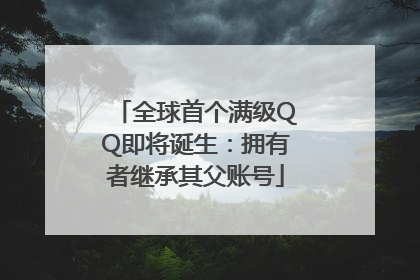 全球首个满级QQ即将诞生：拥有者继承其父账号