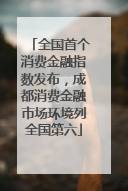 全国首个消费金融指数发布，成都消费金融市场环境列全国第六