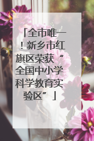 全市唯一！新乡市红旗区荣获“全国中小学科学教育实验区”