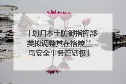 划归本土防御指挥部 美拟调整其在格陵兰岛安全事务管辖权