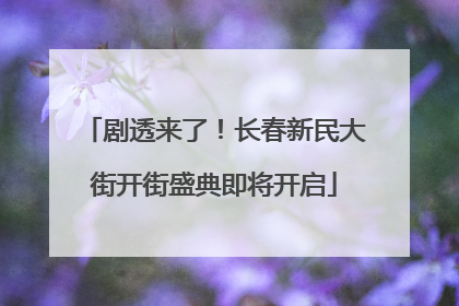 剧透来了！长春新民大街开街盛典即将开启