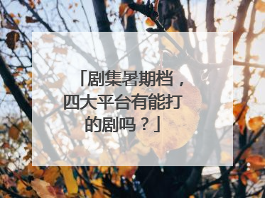 剧集暑期档，四大平台有能打的剧吗？
