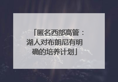 匿名西部高管：湖人对布朗尼有明确的培养计划