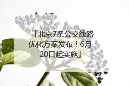 北京7条公交线路优化方案发布！6月20日起实施