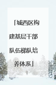 城西区构建基层干部队伍梯队培养体系
