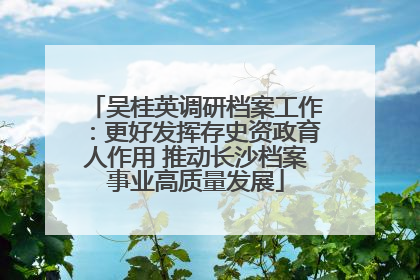 吴桂英调研档案工作：更好发挥存史资政育人作用 推动长沙档案事业高质量发展