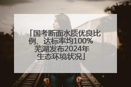 国考断面水质优良比例、达标率均100% 芜湖发布2024年生态环境状况