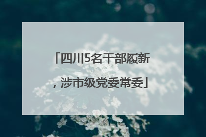 四川5名干部履新，涉市级党委常委