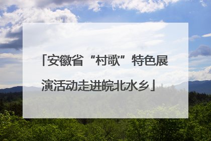 安徽省“村歌”特色展演活动走进皖北水乡