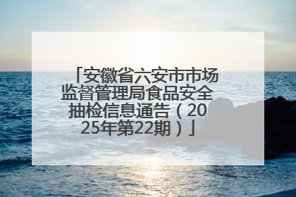 安徽省六安市市场监督管理局食品安全抽检信息通告（2025年第22期）