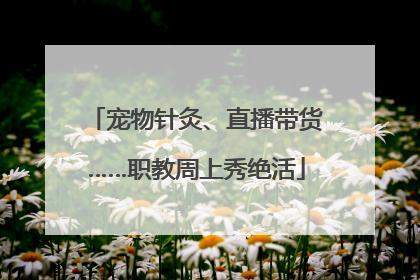 宠物针灸、直播带货……职教周上秀绝活