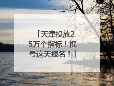 天津投放2.5万个指标！摇号这天报名！