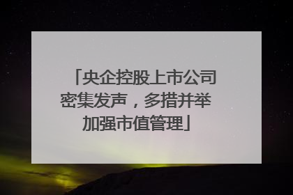 央企控股上市公司密集发声，多措并举加强市值管理