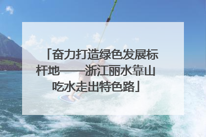 奋力打造绿色发展标杆地——浙江丽水靠山吃水走出特色路