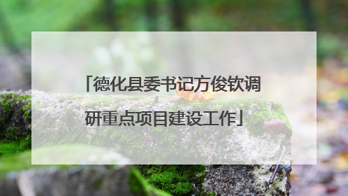 德化县委书记方俊钦调研重点项目建设工作