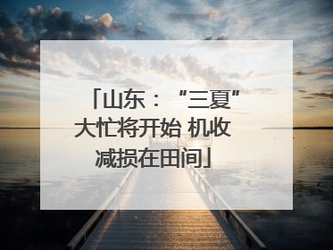 山东：“三夏”大忙将开始 机收减损在田间