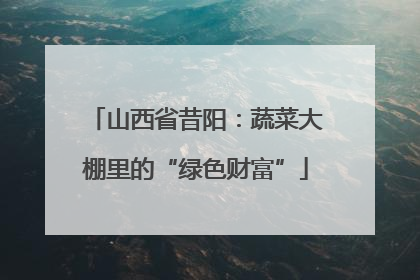 山西省昔阳：蔬菜大棚里的“绿色财富”