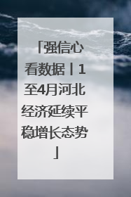 强信心 看数据丨1至4月河北经济延续平稳增长态势