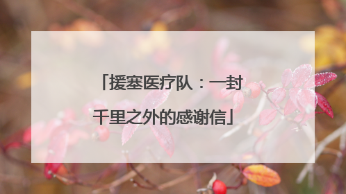 援塞医疗队：一封千里之外的感谢信