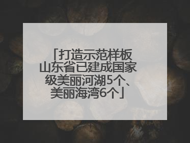 打造示范样板 山东省已建成国家级美丽河湖5个、美丽海湾6个