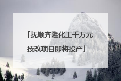 抚顺齐隆化工千万元技改项目即将投产