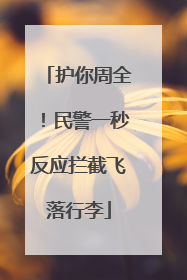 护你周全！民警一秒反应拦截飞落行李