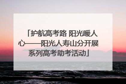 护航高考路 阳光暖人心——阳光人寿山分开展系列高考助考活动