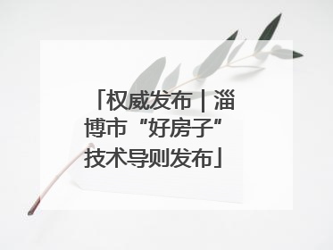 权威发布｜淄博市“好房子”技术导则发布