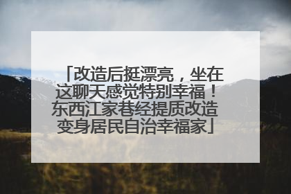 改造后挺漂亮，坐在这聊天感觉特别幸福！东西江家巷经提质改造变身居民自治幸福家