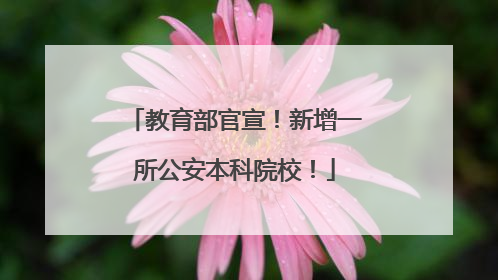 教育部官宣！新增一所公安本科院校！