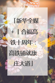 新华全媒＋丨合福高铁十周年：高铁铺就康庄大道