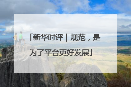 新华时评｜规范，是为了平台更好发展