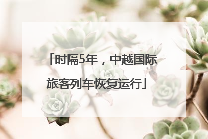 时隔5年，中越国际旅客列车恢复运行