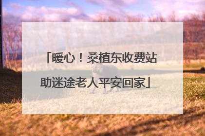 暖心！桑植东收费站助迷途老人平安回家