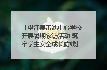 望江县雷池中心学校开展暑期家访活动 筑牢学生安全成长防线