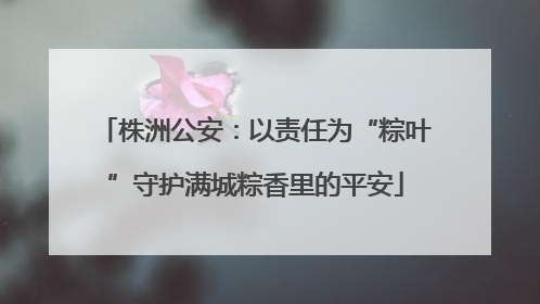 株洲公安：以责任为“粽叶”守护满城粽香里的平安