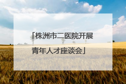 株洲市二医院开展青年人才座谈会