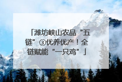 潍坊峡山农品“五链”③优养优产！全链赋能“一只鸡”