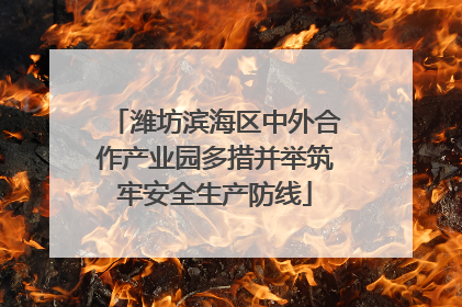 潍坊滨海区中外合作产业园多措并举筑牢安全生产防线