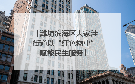 潍坊滨海区大家洼街道以“红色物业”赋能民生服务