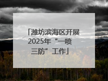 潍坊滨海区开展2025年“一喷三防”工作