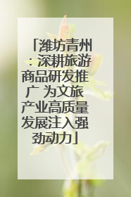 潍坊青州：深耕旅游商品研发推广 为文旅产业高质量发展注入强劲动力
