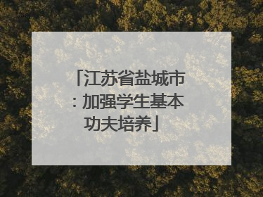 江苏省盐城市：加强学生基本功夫培养